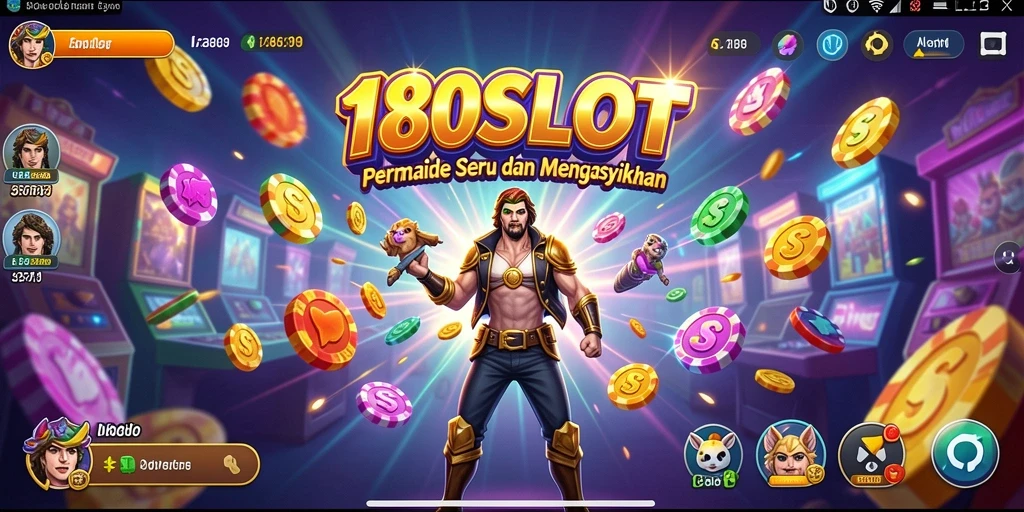 Tampilan gameplay 180SLOT yang seru dan penuh warna.