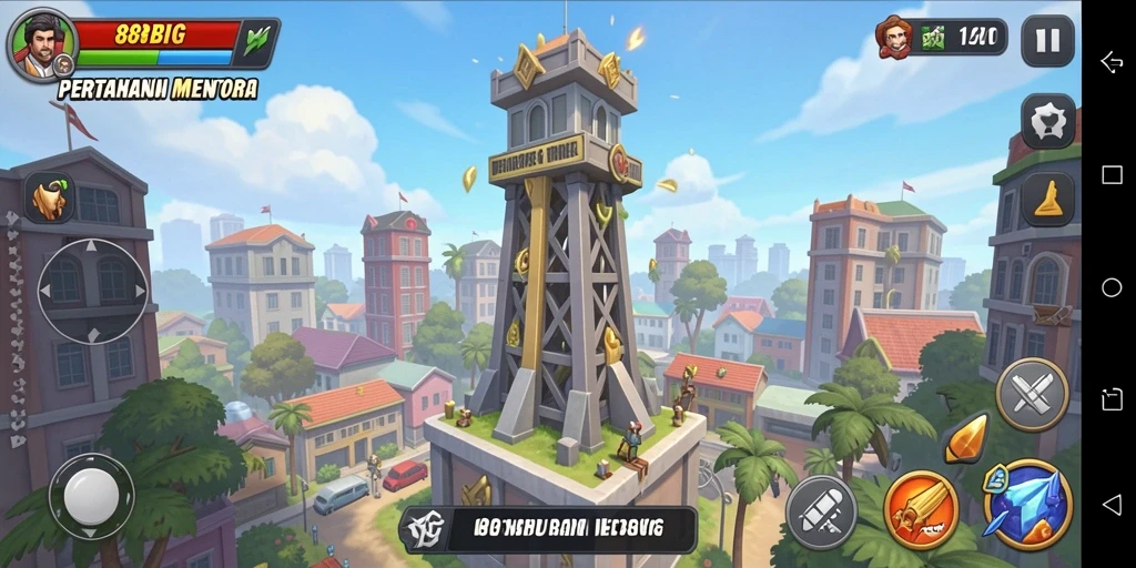 Tampilan gameplay menara yang menegangkan di 88BIG.