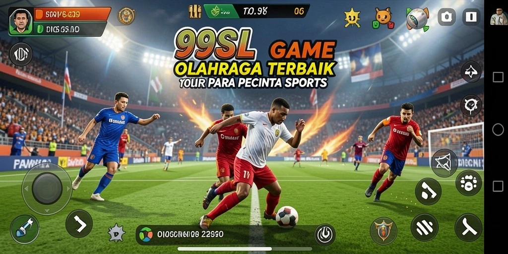 Screenshot menunjukkan aksi seru dalam pertandingan olahraga di 99SL.