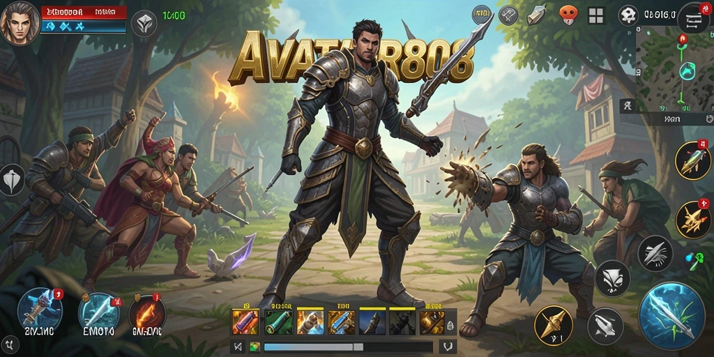 Tangkapan layar dari gameplay AVATAR808 yang menampilkan pertempuran strategi.