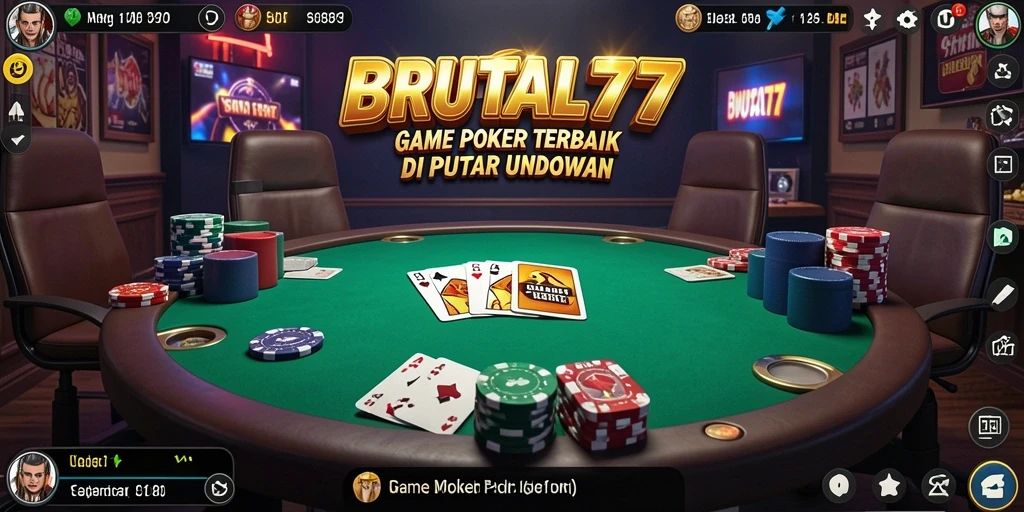 Tampilan gameplay poker di BRUTAL77 yang seru dan menegangkan.
