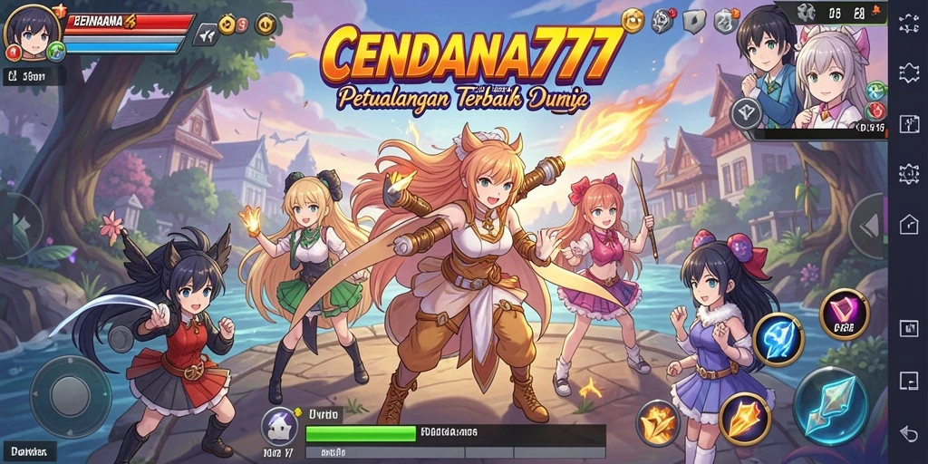 Tampilan menarik dari gameplay CENDANA777 dengan karakter anime.