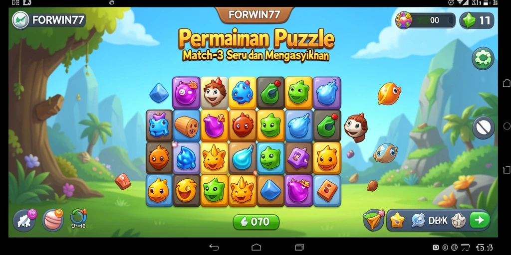 Gameplay seru FORWIN77 dengan elemen Match-3 yang menantang.