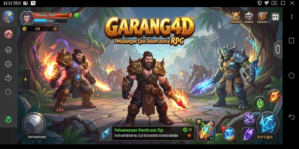 Tangkapan layar dari game GARANG4D yang menunjukkan aksi pertarungan RPG.