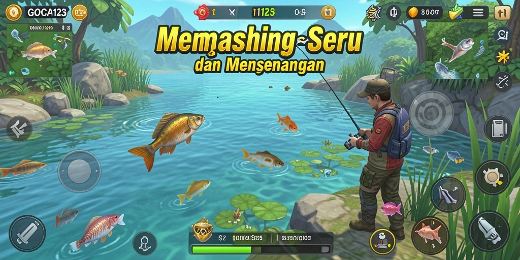 Tampilan gameplay GOCAP123 dengan aksi memancing yang seru dan menantang.