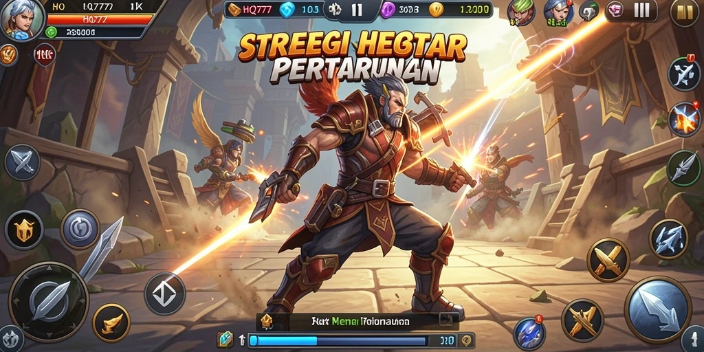 Tampilan gameplay HQ777 dengan taktik strategi mendebarkan.