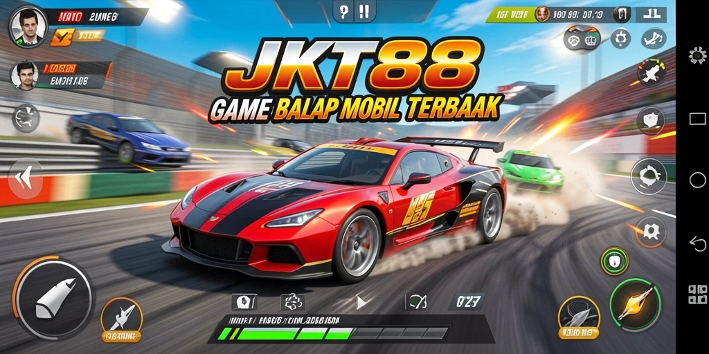 Tangkapan layar dari gameplay JKT88 menampilkan balapan yang seru dan cepat.
