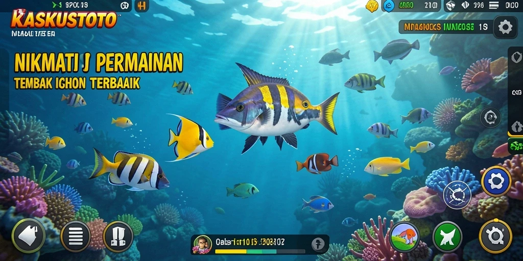 Tampilan gameplay KASKUSTOTO yang menarik saat menembak ikan.