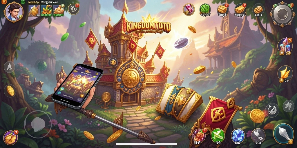 Screenshot KINGDOMTOTO menampilkan gameplay Tycoon yang menarik dan mendalam.