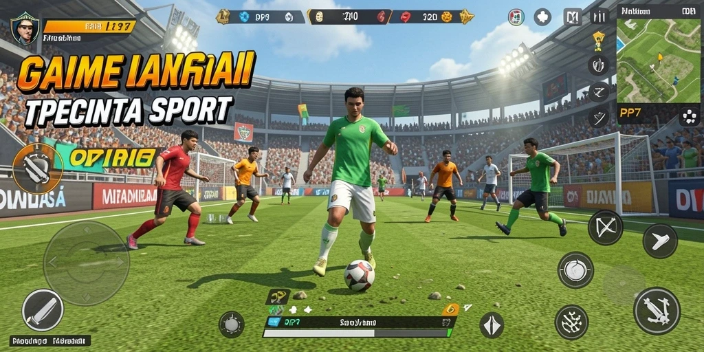 Screenshot gameplay PP7 menampilkan momen seru dalam pertandingan olahraga.