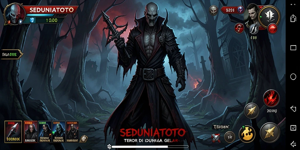 Gameplay SEDUNIATOTO dengan suasana mencekam dan menakutkan.