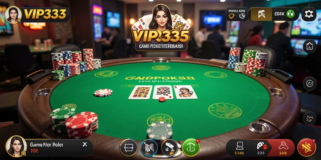 Tampilan gameplay Poker yang menarik dan mendebarkan.