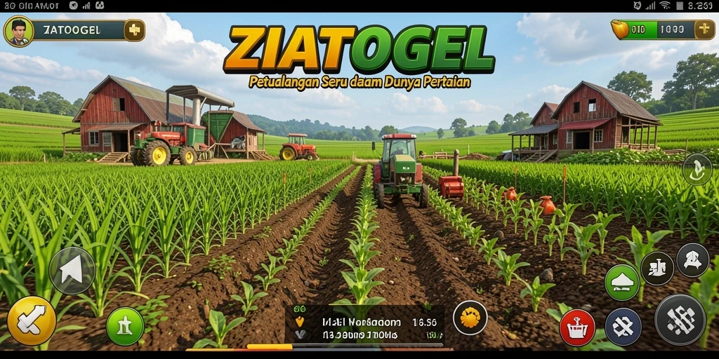 Gameplay menarik di ZIATOGEL saat mengelola pertanian.